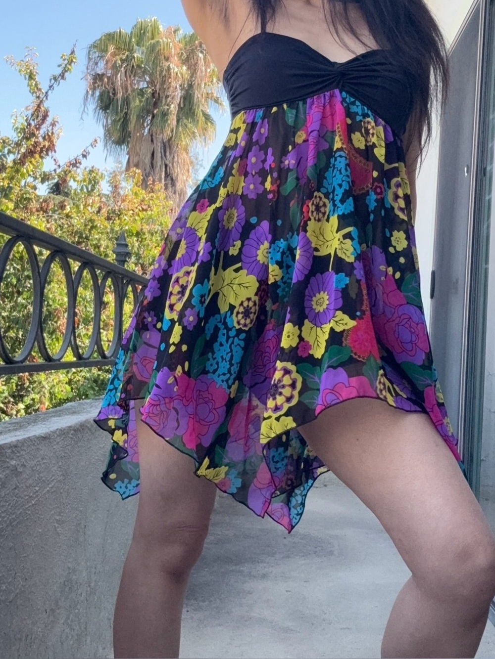 🔥 Y2K Sheer Floral Babydoll Dress w/ Built-In Bra – Fairycore Coquette Dream